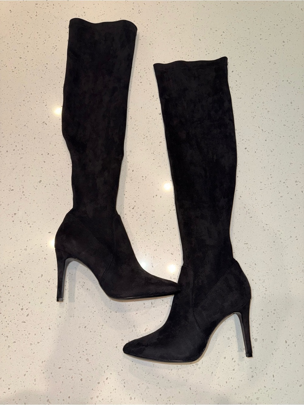 Joie Black Suede Over-the-Knee Stiletto Boots